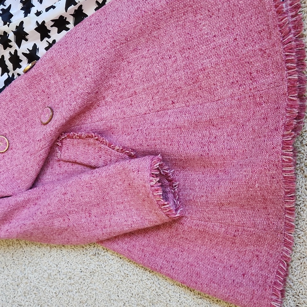 Cabi pink tweed Pea Coat size 6 - Picture 6 of 7